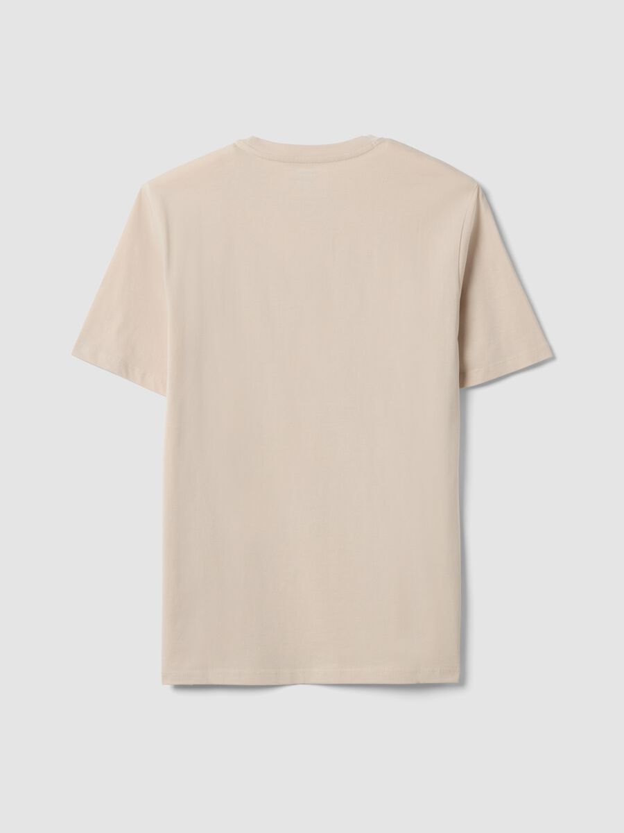 Beige organic cotton jersey T-shirt, regular fit_1