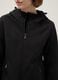 Black regular fit waterproof jacket with zip and hood_3