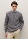 Grey crew neck sweater regular fit with cable knit_2