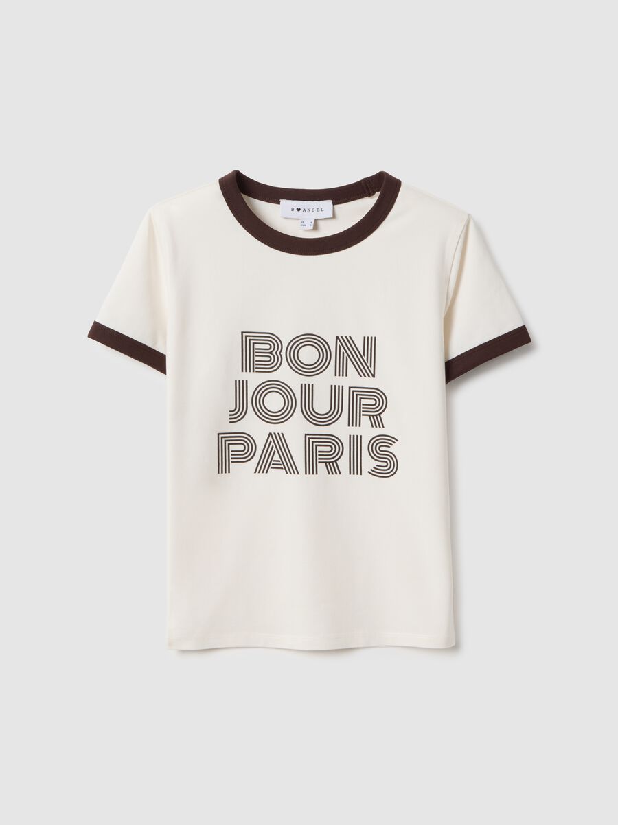 White stretch cotton regular fit T-shirt with print_4