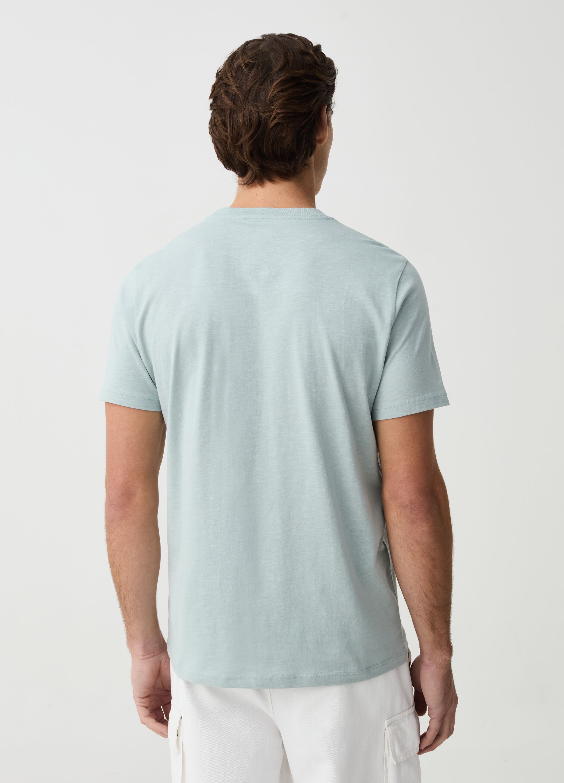 T-shirt in slub jersey di cotone bio