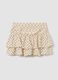 Beige viscose-blend polka dot skirt with tiered ruffles_5