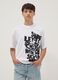 Boys&rsquo; white 100% cotton oversized T-shirt with print_0