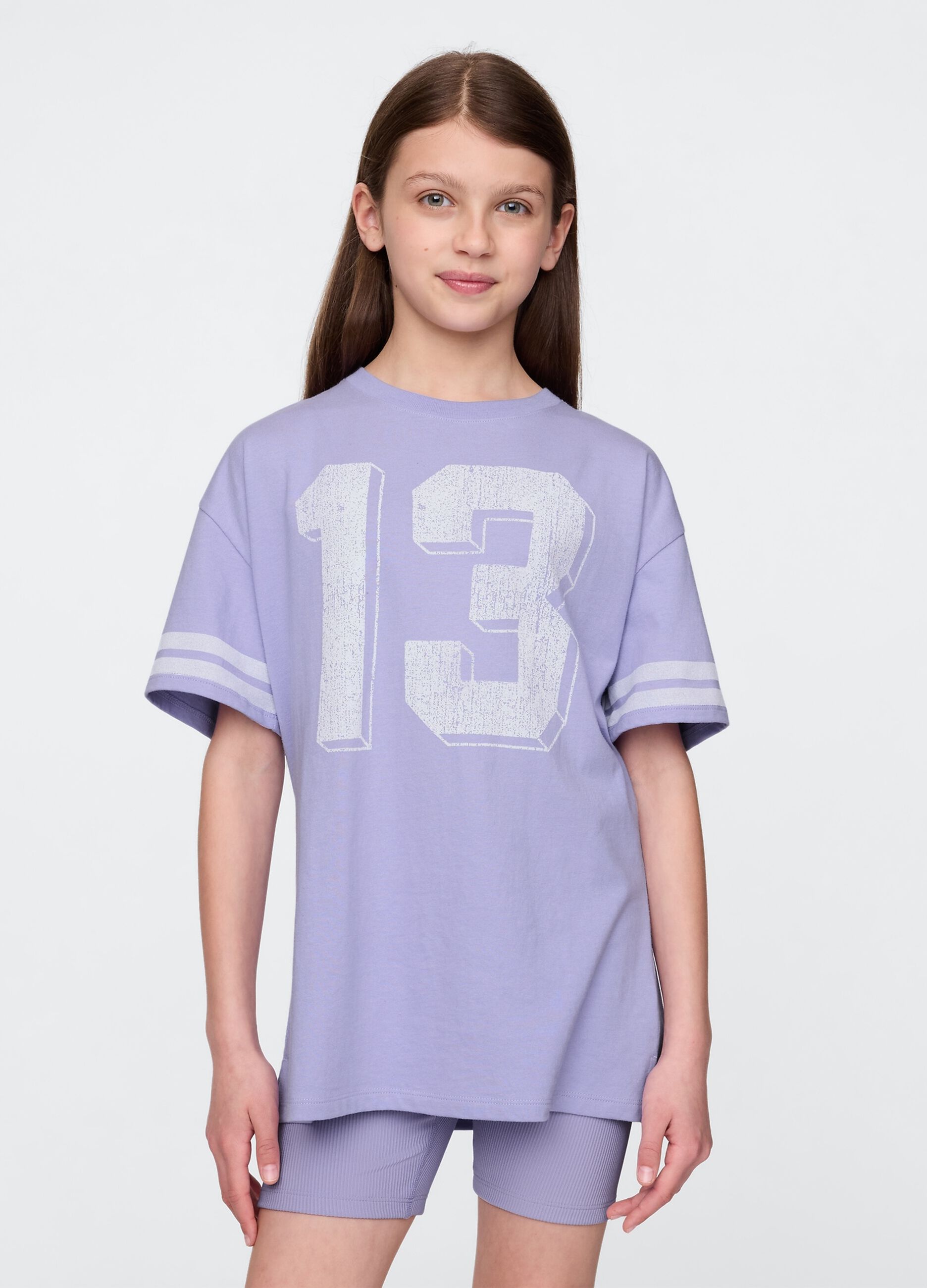 Purple T-shirt with sporty design