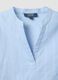 Light blue pure cotton regular fit deep V shirt with transparency_5