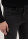Black denim cotton blend regular fit stretch jeans_3