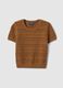 Brown pure cotton regular fit knitted sweater_4