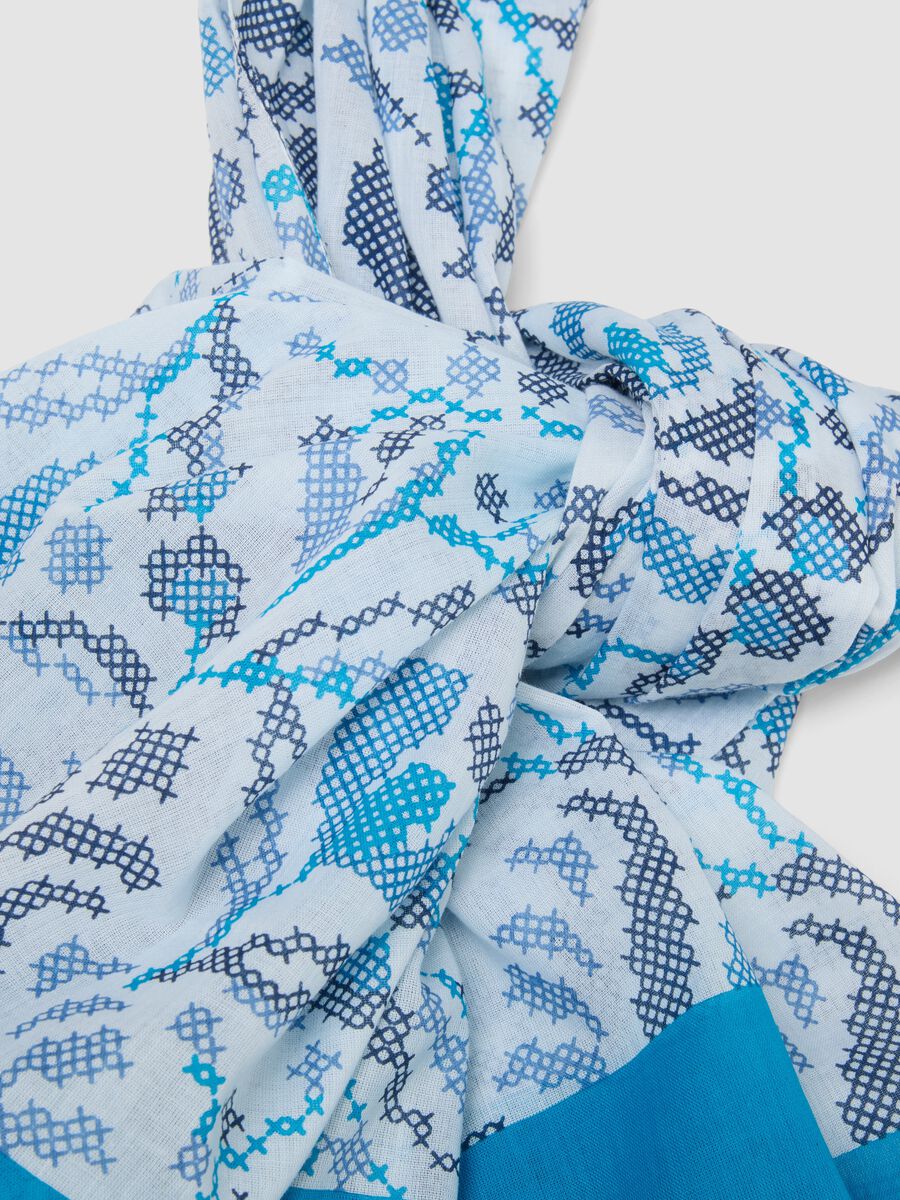 Cachecol multicolor em algod&atilde;o puro_1