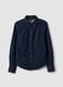 Dark blue slim-fit stretch cotton denim shirt_4