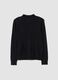 Schwarzer Pullover aus Viskosemix mit Stehkragen, Regular Fit_4