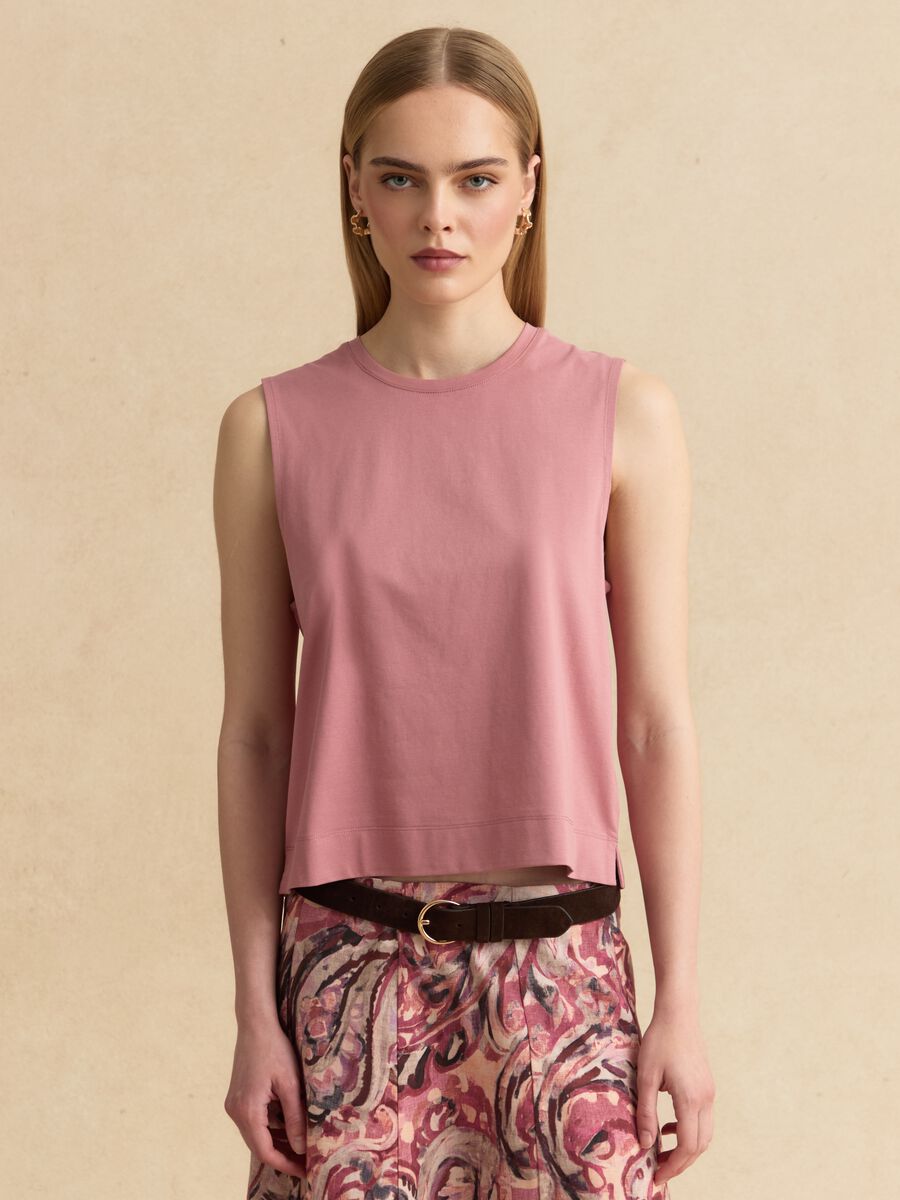 Rosa Tanktop aus Baumwollmix_1