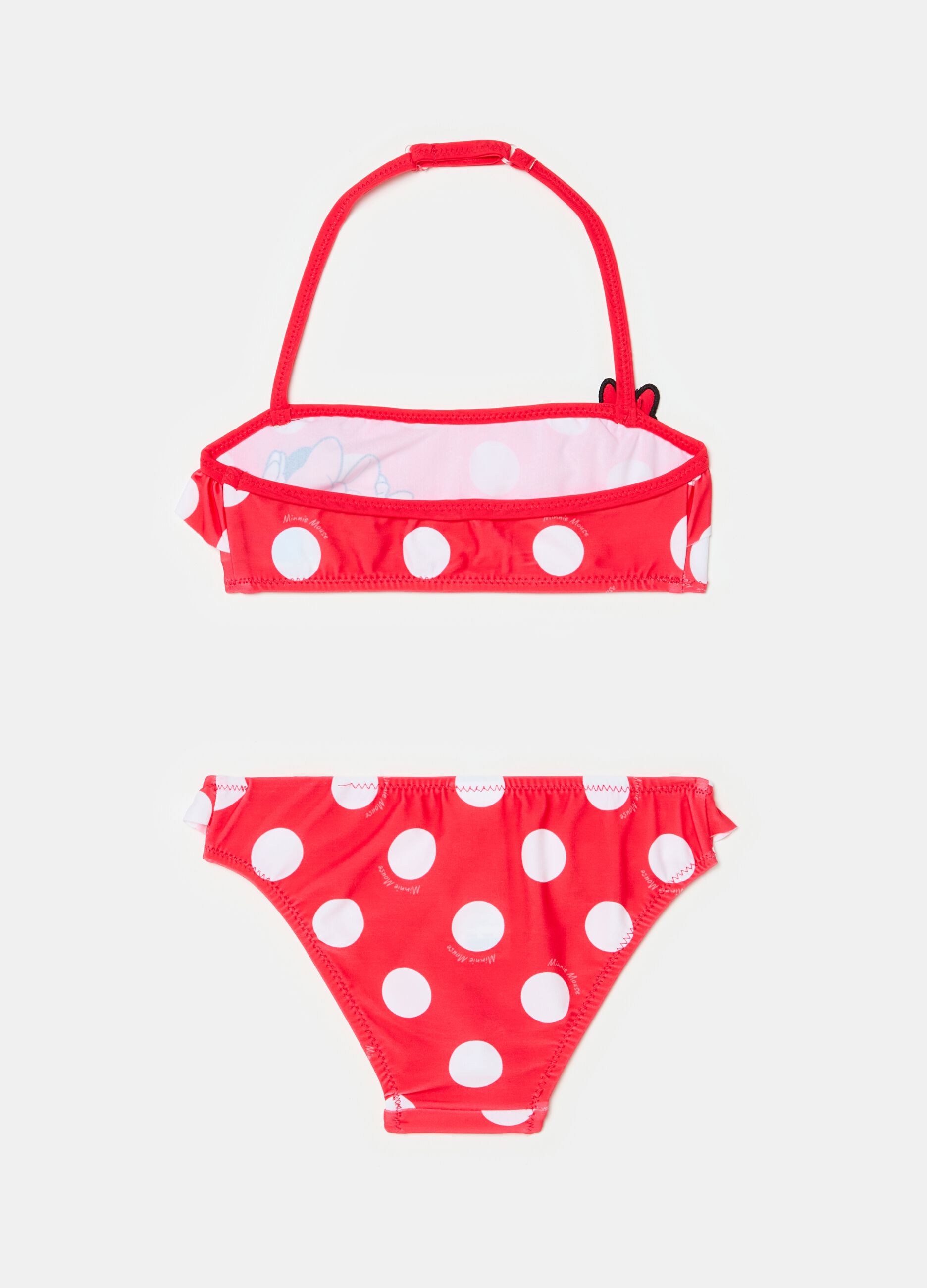 Bikini with polka dots pattern and Minnie Mouse print