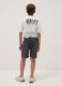 Blue pure cotton shorts with elasticated waist for boys, comfort fit_1