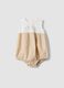 Beige organic cotton baby romper_0