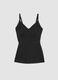 Black stretch-fabric vest top with plunging neckline_6