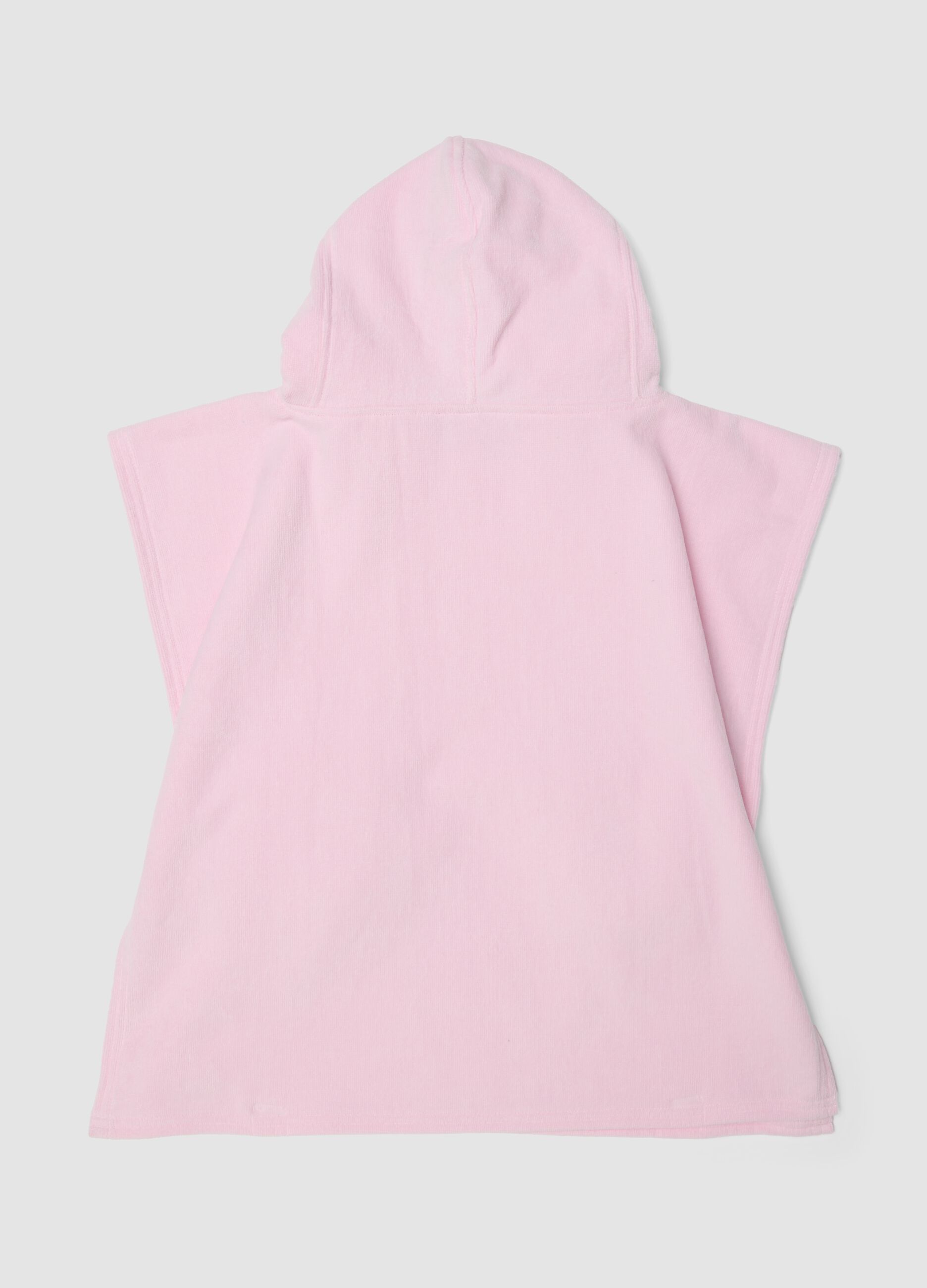Pink organic cotton hooded poncho