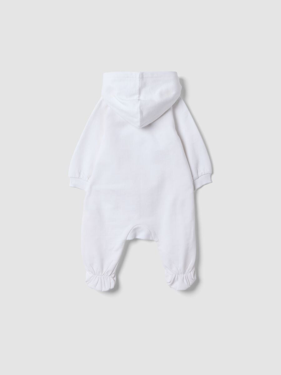 White hooded sleepsuit in pure organic cotton_1