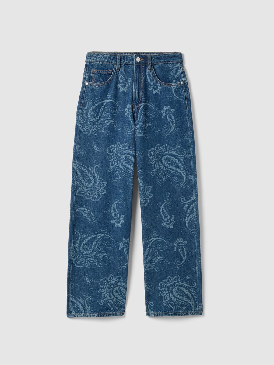 Blue baggy trousers in pure cotton_4