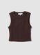 Braunes Crop-Top aus elastischer Baumwolle_4