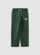 Pantaloni jogger verdi in puro cotone con coulisse_0