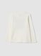 White pure organic cotton T-shirt with teddy print for girls_1