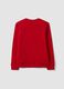 Red boys&rsquo; sweatshirt in pure organic cotton with crew neck and print_4