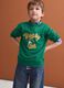 Oversized green sweatshirt in pure organic cotton with college print_1