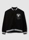 Black cotton blend bomber jacket of the Chicago Bulls_4