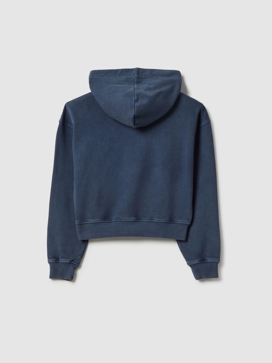 Girls' pure cotton blue regular fit hoodie_1