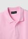 Short-sleeve polo in pure pink cotton regular fit_5