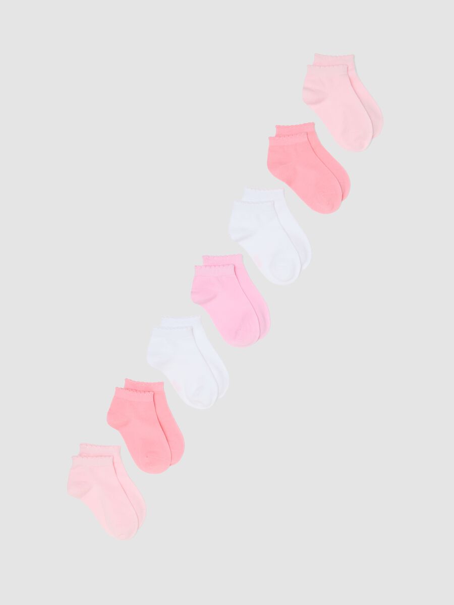 Girls' cotton blend multicolour short socks multipack_0