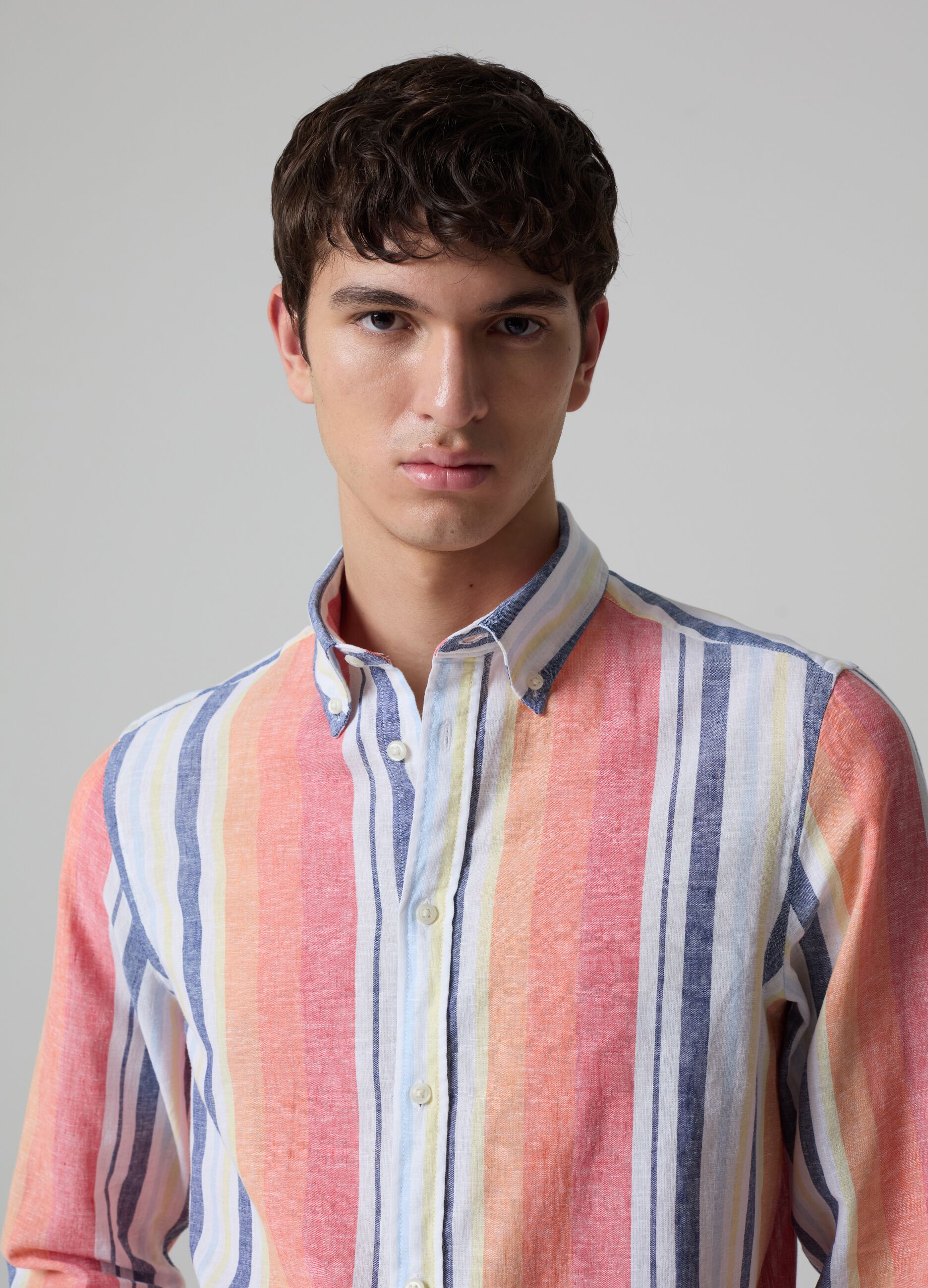 Regular-fit multicolor striped shirt