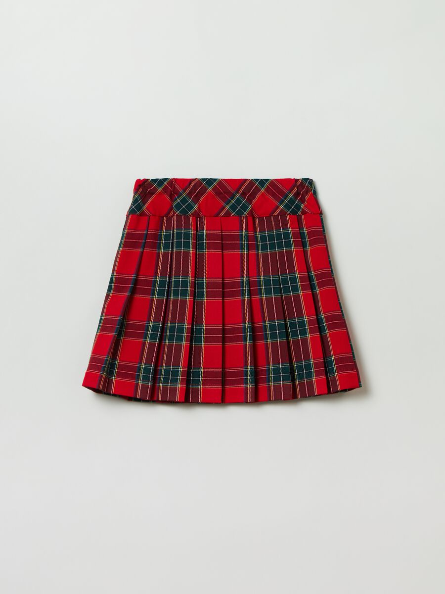 Pleated miniskirt with tartan pattern_1