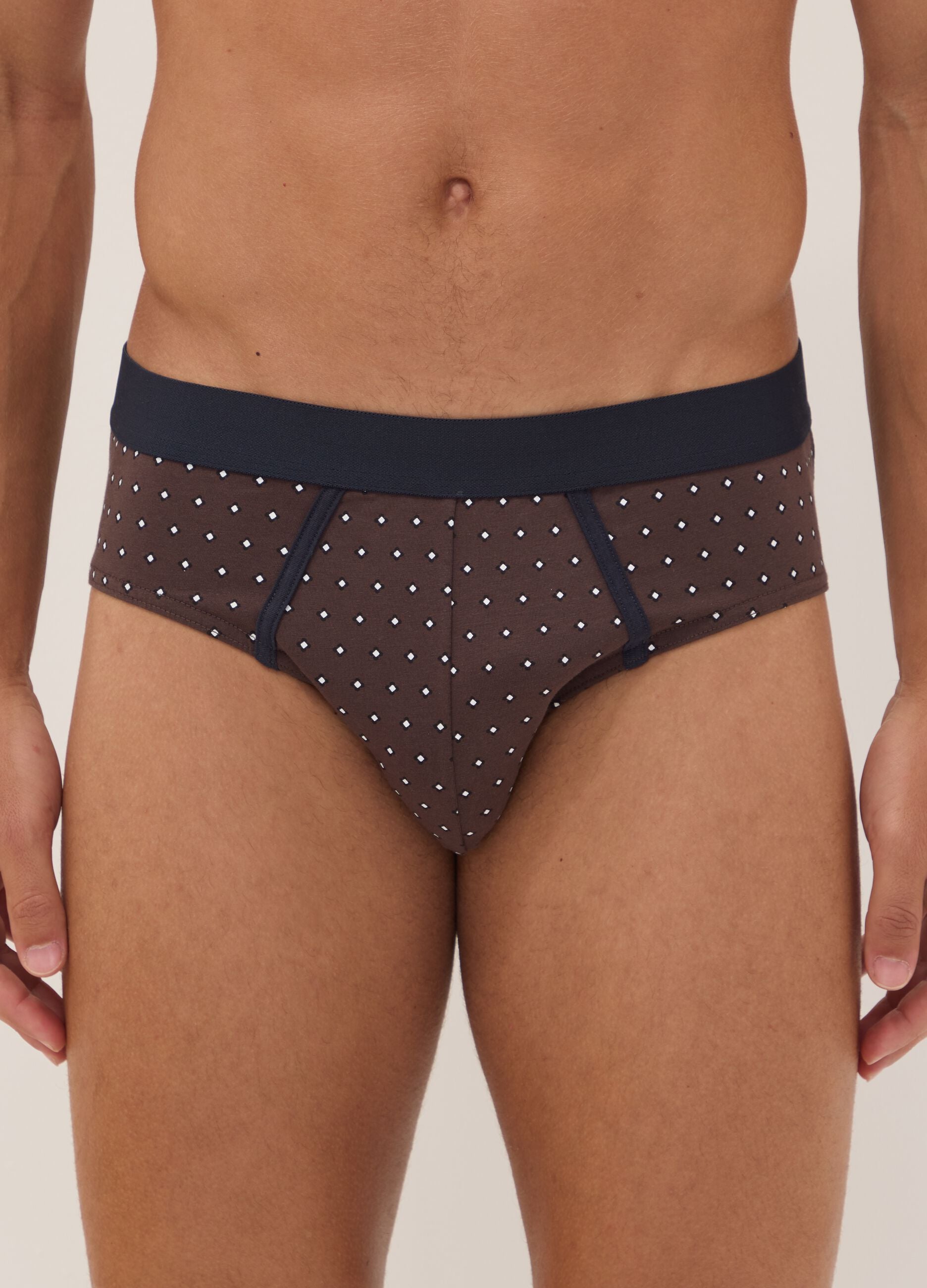 3er-Pack blaue Slips aus stretchiger Bio-Baumwolle