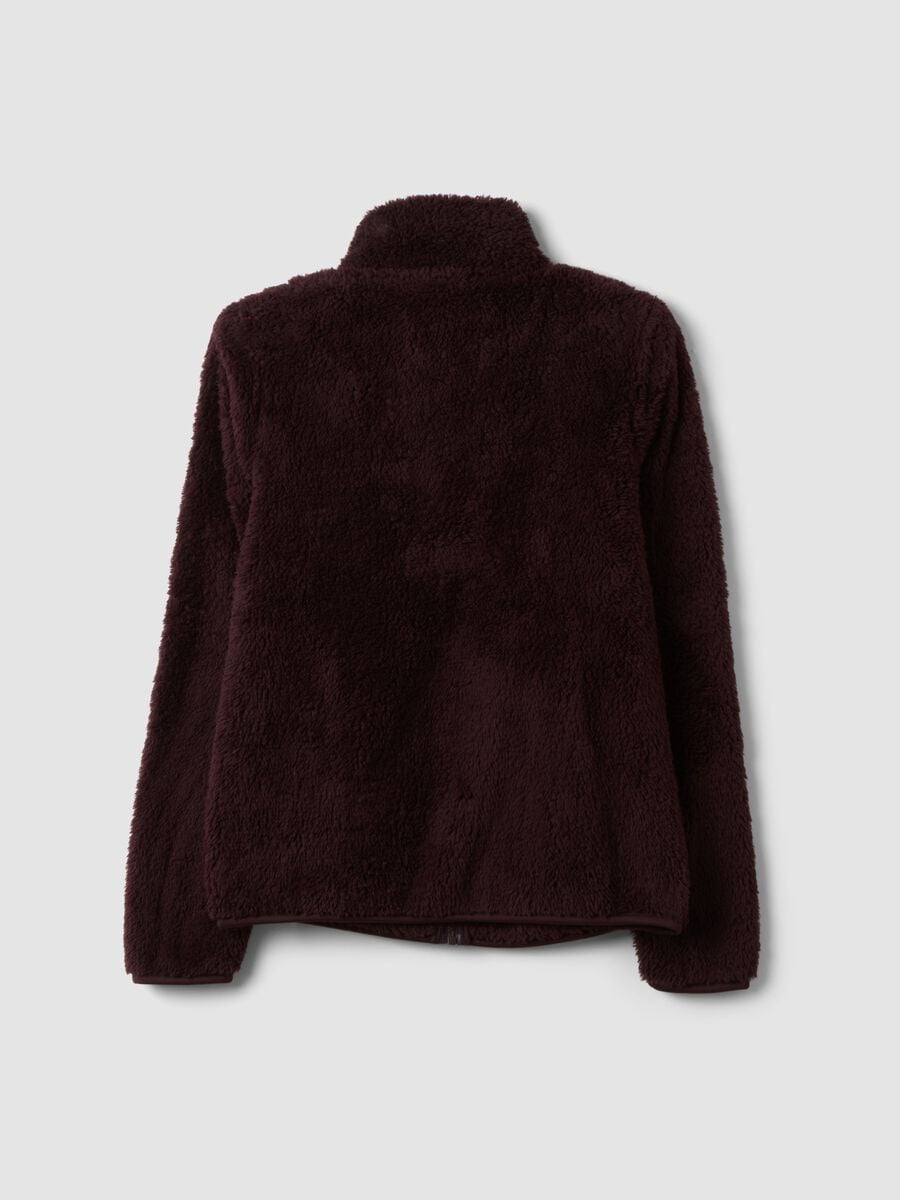 Plum purple crew-neck zip sweatshirt, regular fit_2