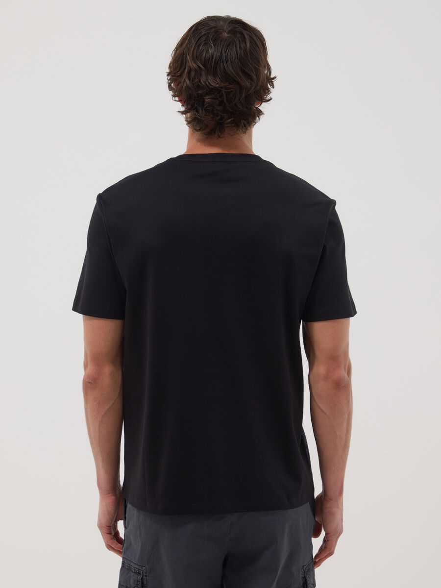 Blue short-sleeve pure cotton T-shirt_4