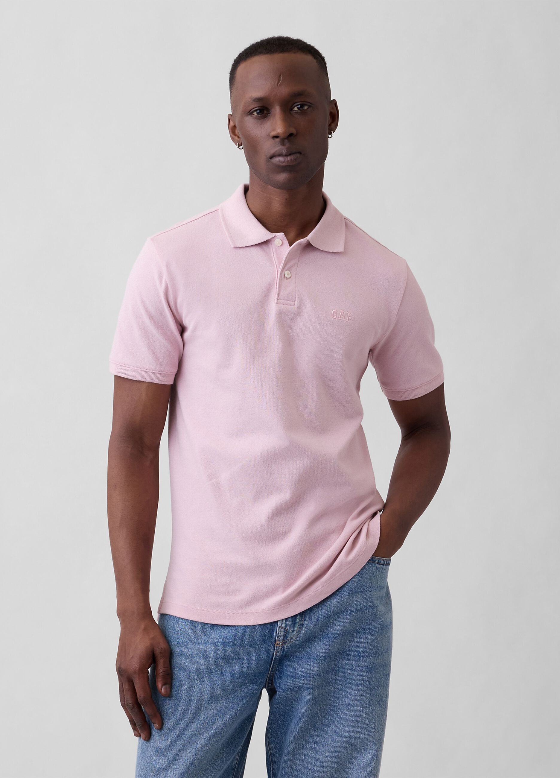 Short-sleeve cotton polo shirt