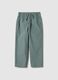 Green straight-legged cotton jogger trousers for kids_0