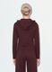 Brown full-zip hoodie in pure cotton with fitted cut_2