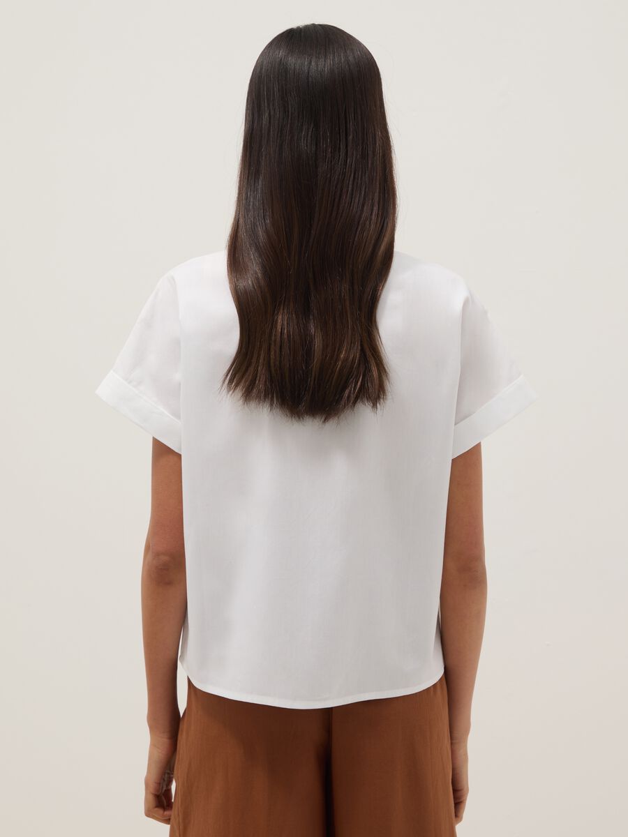 White pure cotton short-sleeve regular-fit shirt_3