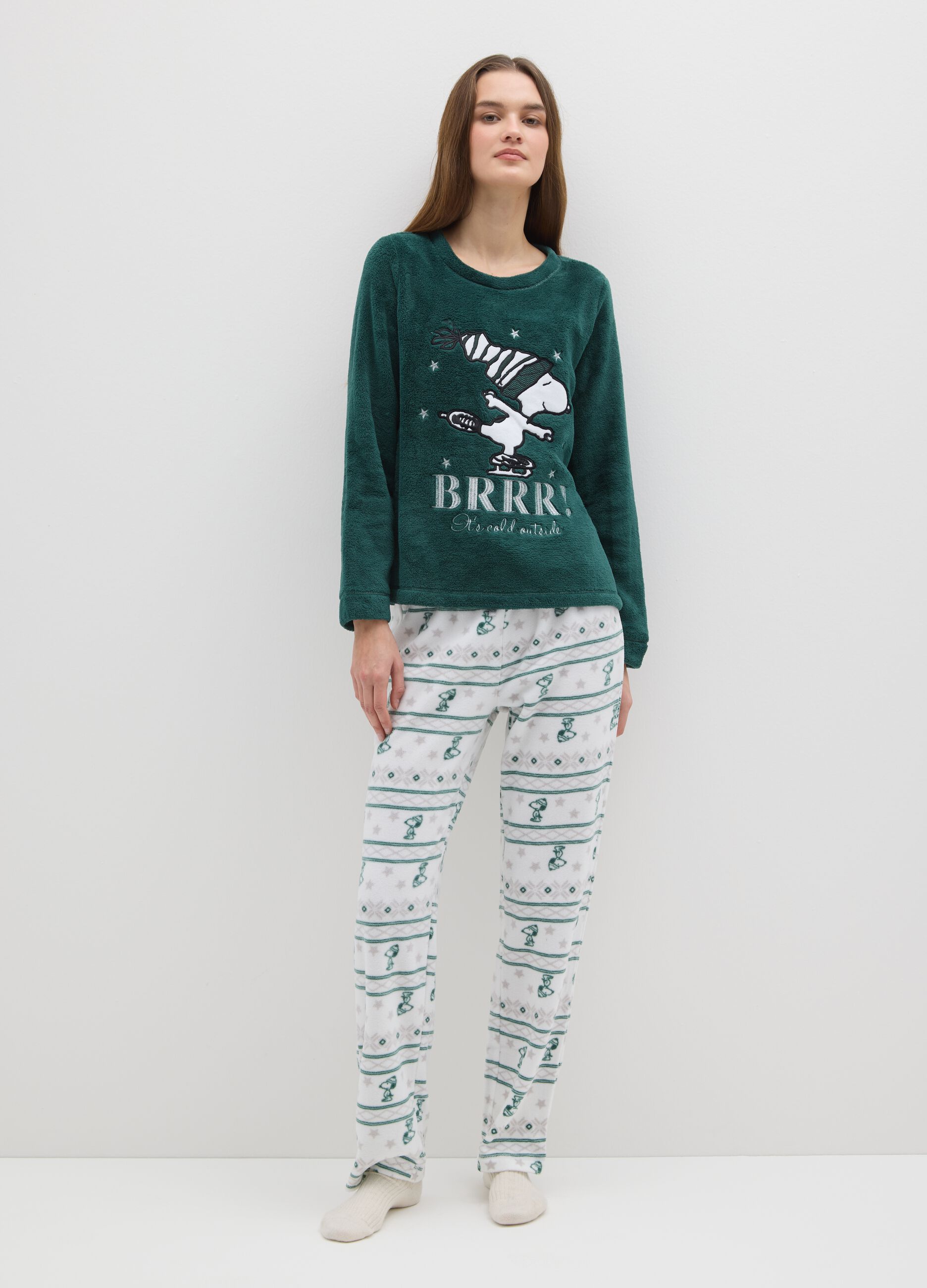 Multicolour regular fit pyjama with Snoopy print