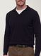 Black viscose-blend polo shirt with V-neck and regular fit collar_2