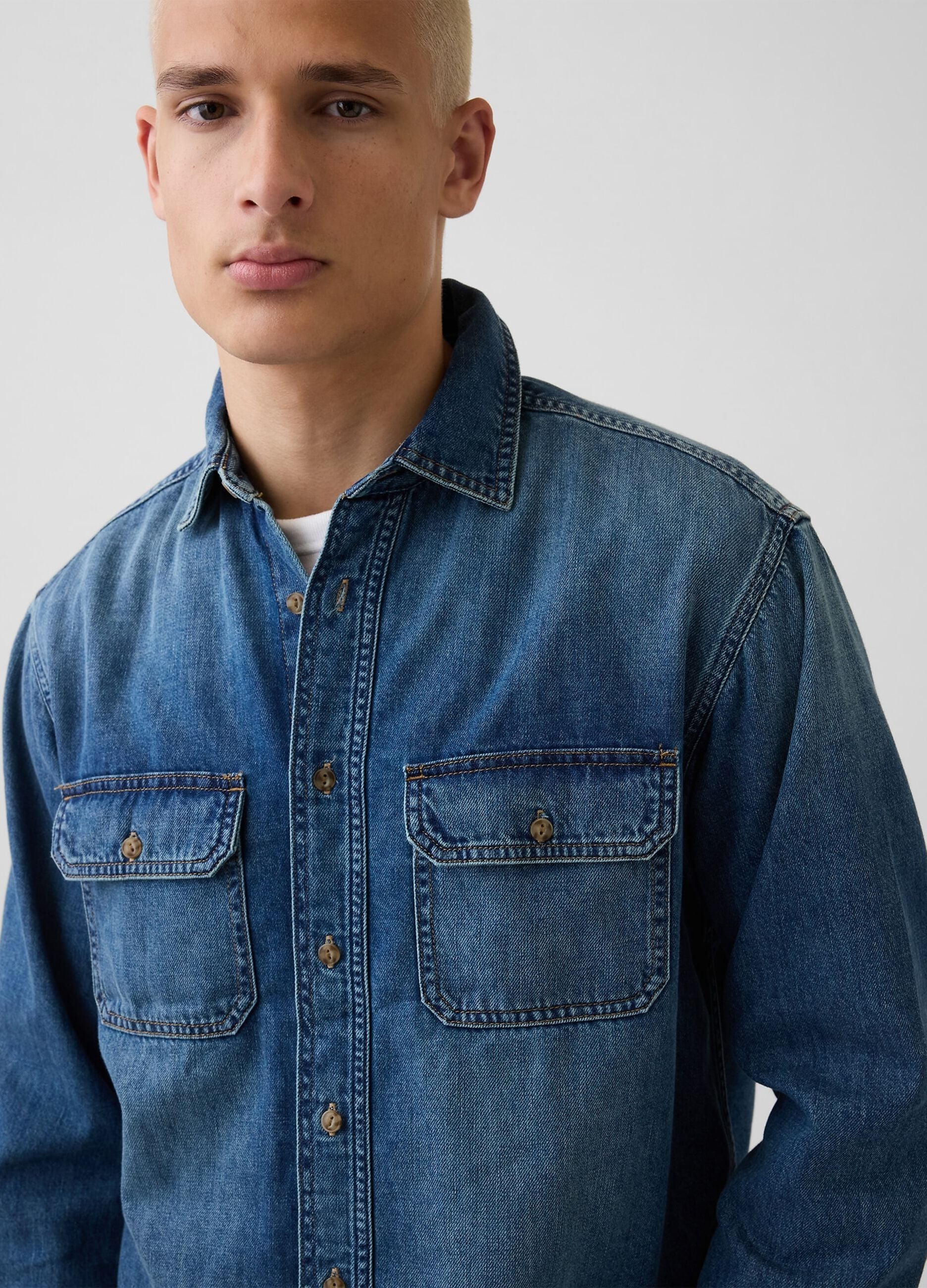 Denimhemd aus Baumwoll- und Lyocell-Mix