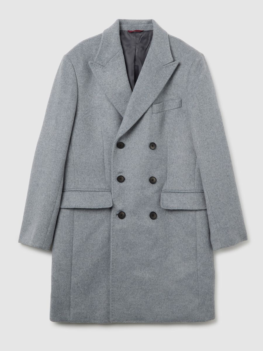 Grey double-breasted regular fit coat_4