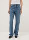 Blue cotton straight fit jeans_1