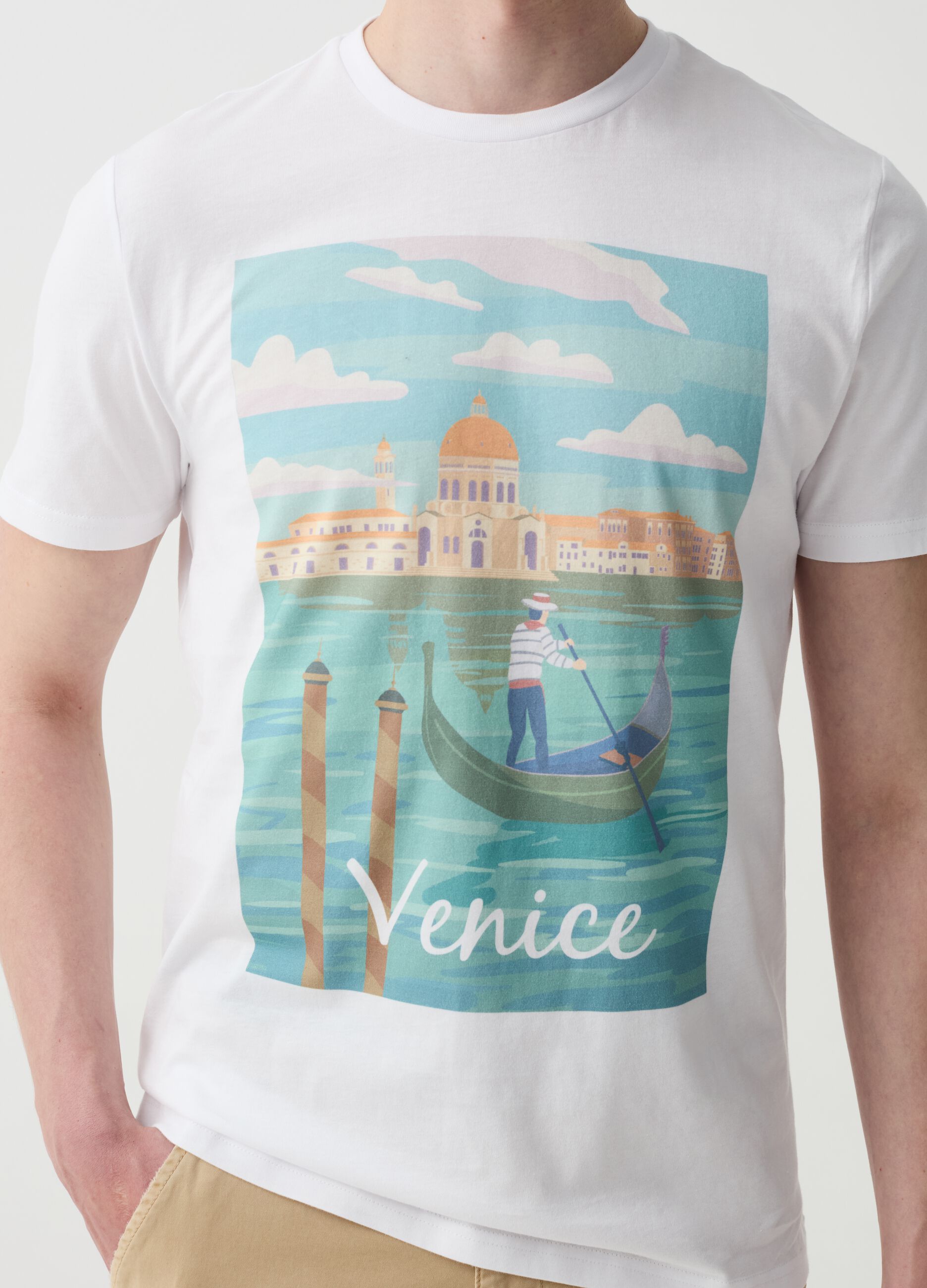 Camiseta de algodón con estampado Venecia