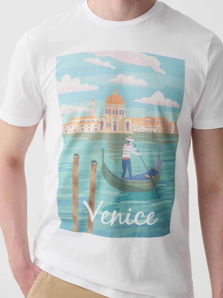 Cotton T-shirt with Venice print_2