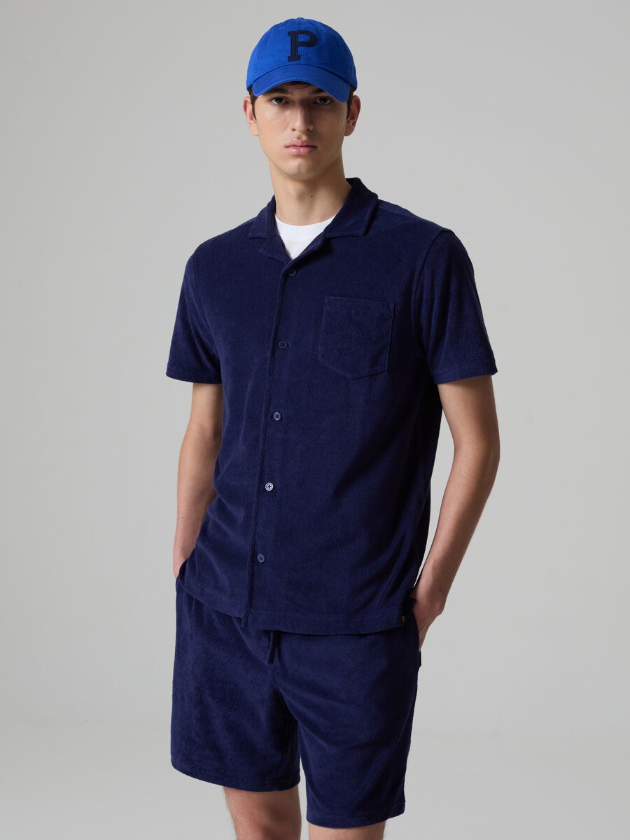 Reverse French terry polo shirt_0