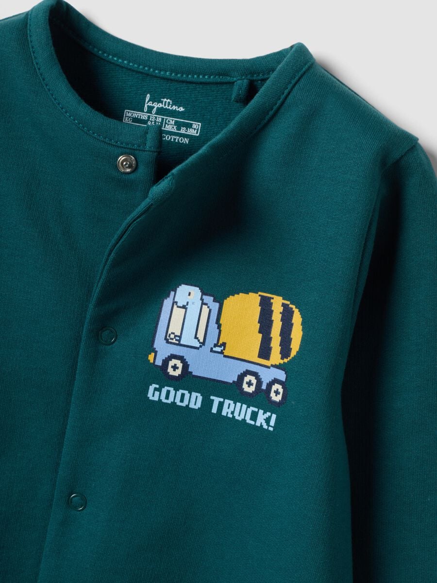 2-pack blue and green organic cotton sleepsuits_2