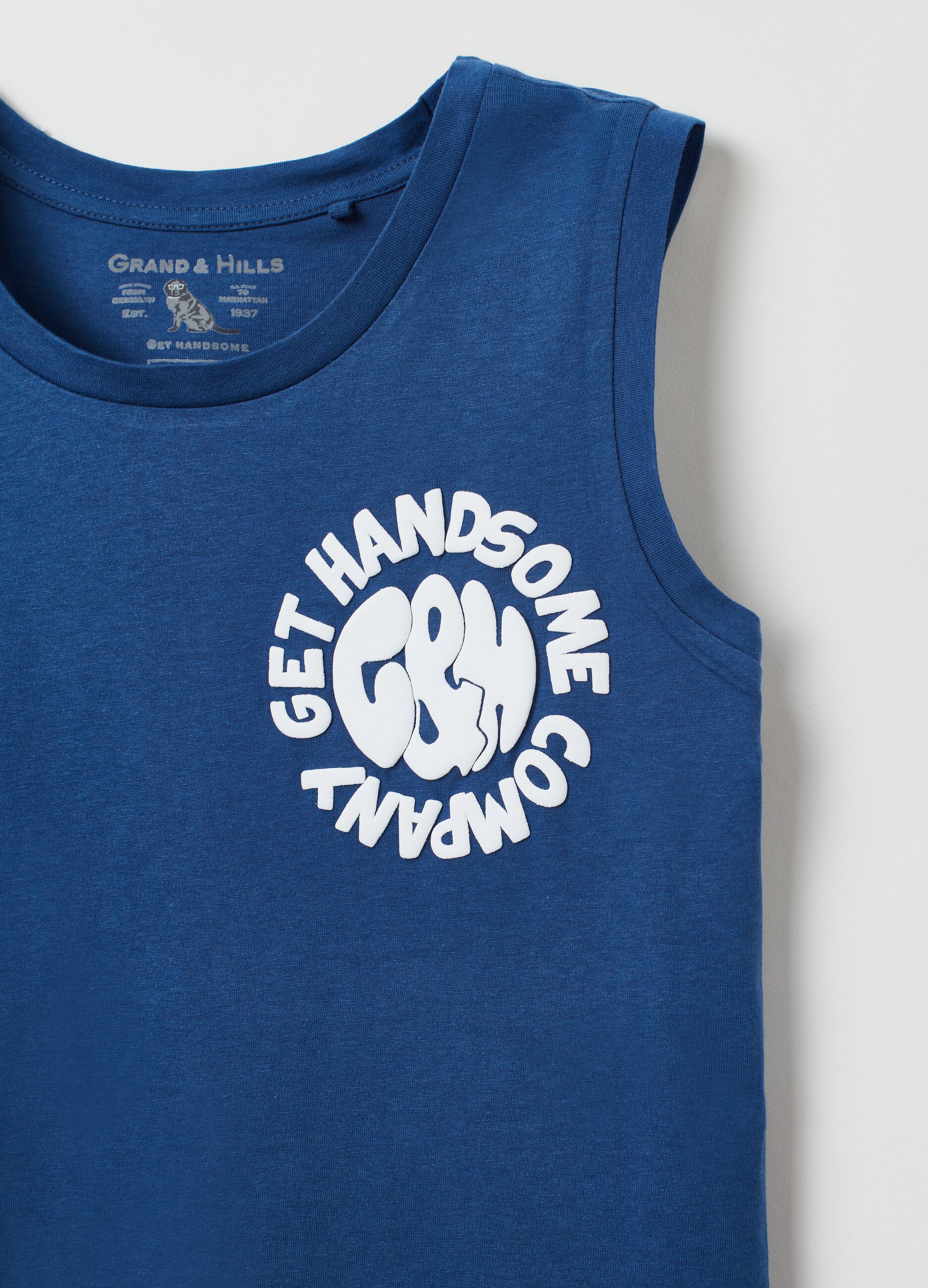 Cotton tank top with Grand&hills print_2